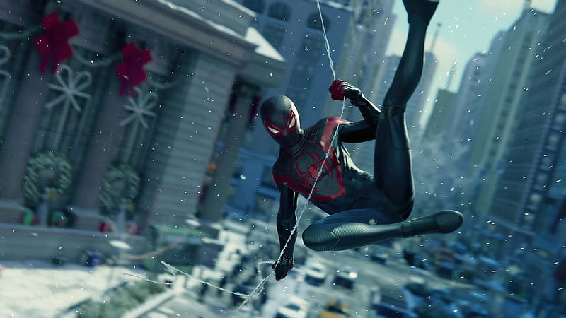 Spider-Man Miles Morales Black and Red Suit, HD wallpaper