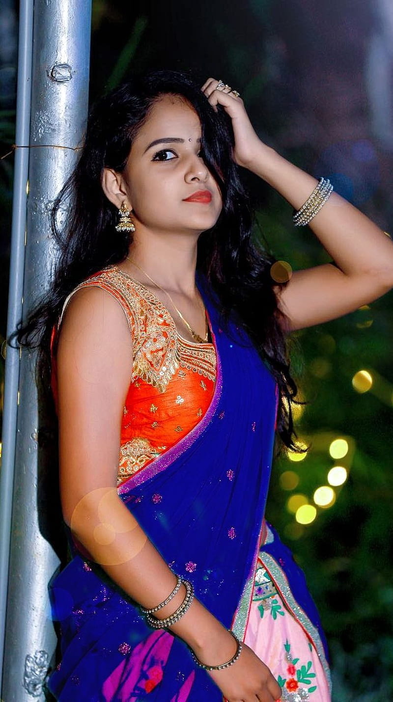 Vaishnavi, telugu actress, saree lover, HD phone wallpaper | Peakpx