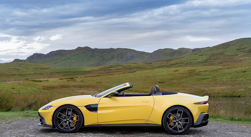 2021 Aston Martin Vantage Roadster (Color: Yellow Tang) - Side , car, HD wallpaper