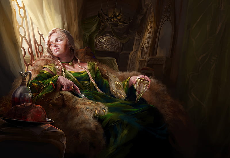 Cersei Lannister, art, cassandre bolan, luminos, green, girl, blonde,  fantays, HD wallpaper | Peakpx