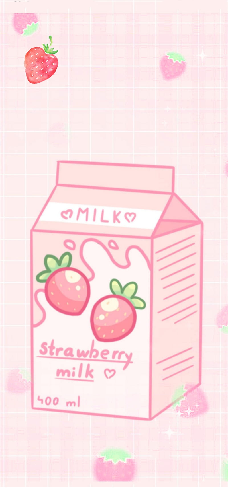 Cute strawberry milk, HD phone wallpaper | Peakpx