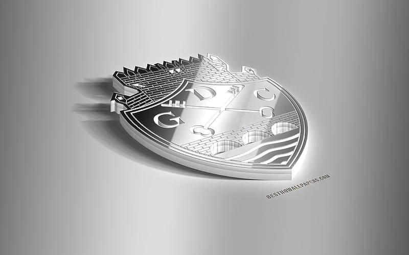 GD Chaves, 3D steel logo, Portuguese football club, 3D emblem, Vila Real, Portugal, Primeira Liga, Liga NOS, Chaves metal emblem, football, creative 3d art, HD wallpaper