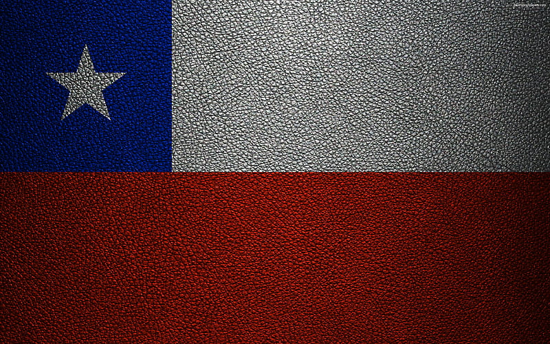 Flag of Chile leather texture, Chilean flag, South America, Chile, HD wallpaper