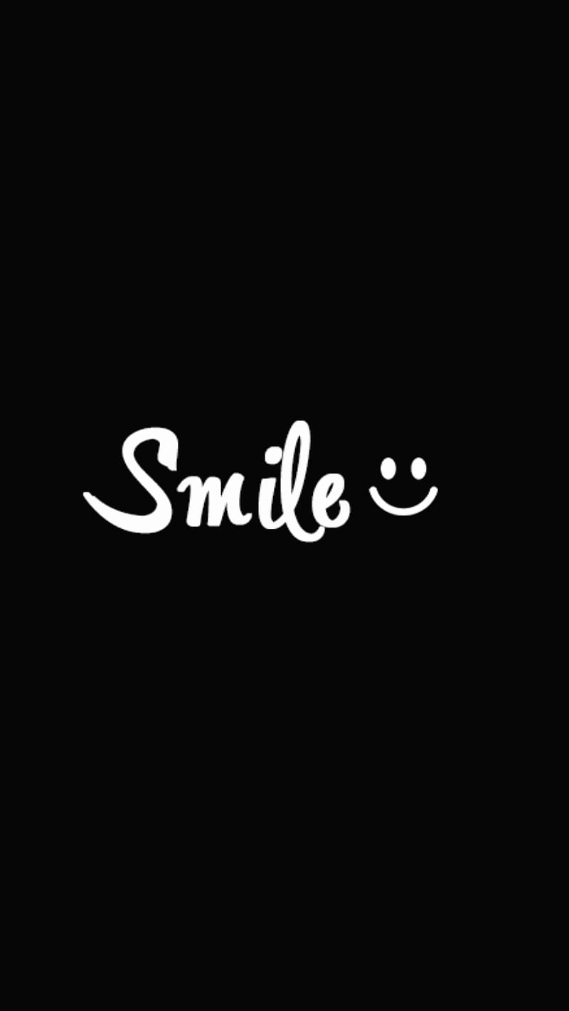 Black Smile.smile,font, black smile, font, smile, black, HD phone wallpaper