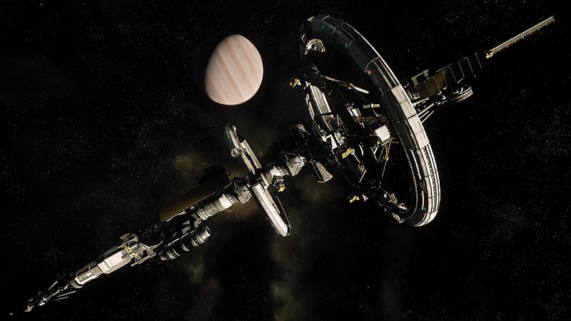Planet, Space Station, Video Game, Star Citizen, HD wallpaper