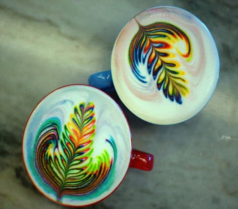 Latte Colorful Art, Latte, Art, Coffee, Colorful, HD wallpaper