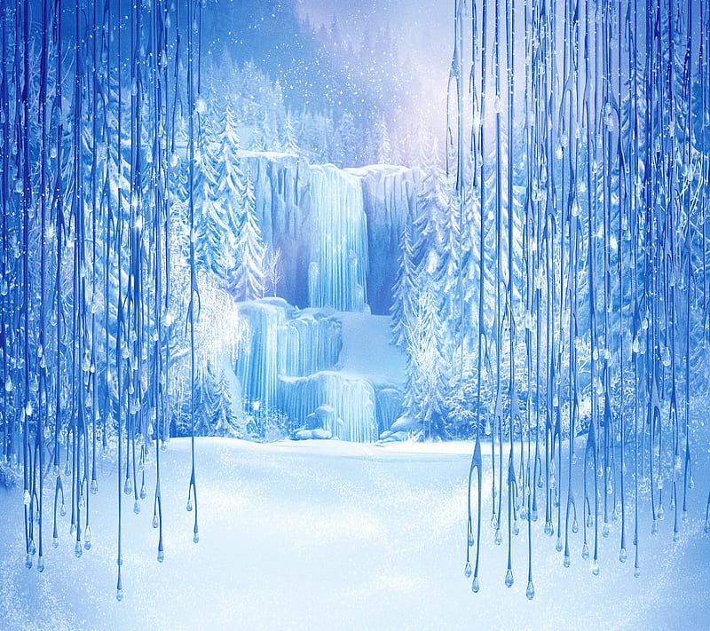 Frozen Falls, ze, ice, snow, waterfall, winter, HD wallpaper