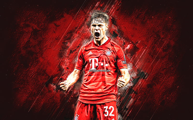 Joshua Kimmich, German football player, FC Bayern Munich, portrait, red stone background, Bundesliga, Germany, football, HD wallpaper