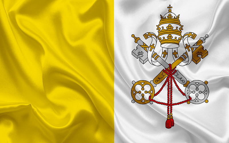 flag of the Vatican, Vatican, Europe, Vatican flag, Rome, Italy, HD wallpaper