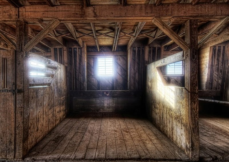 The Stable, building, stable, wood, HD wallpaper