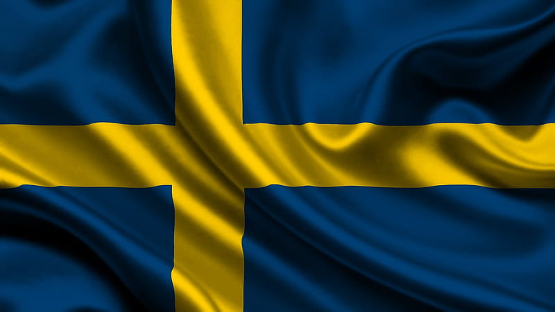 Sweden, Swedish flag, silk flag, flag of Sweden, HD wallpaper