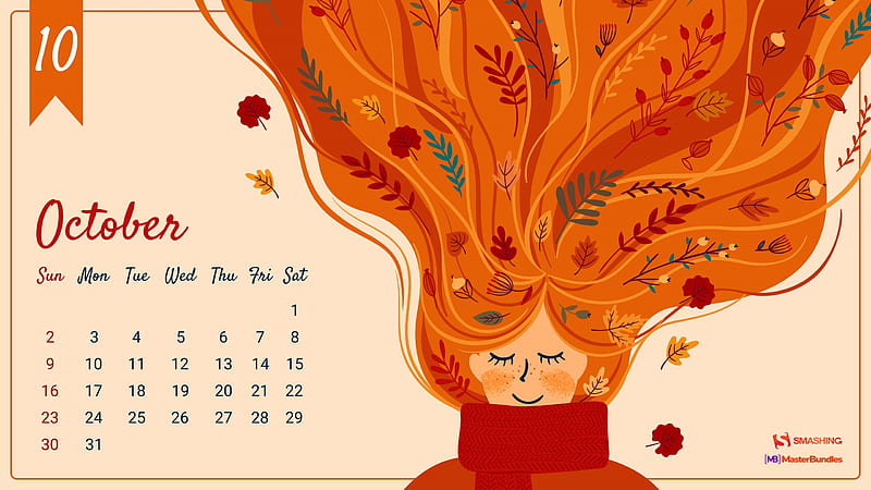Dreamy Autumn Girl October 2022 Calendar, HD wallpaper