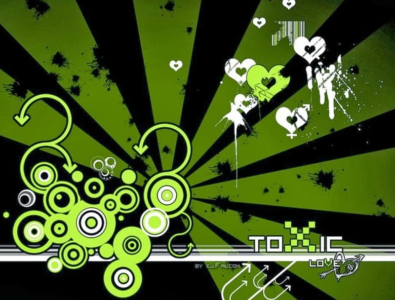 Black and green love, black, green, abstract, vector, HD wallpaper | Peakpx