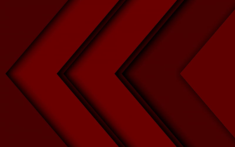 red arrows, artwork, creative, abstract arrows, red material design, geometric shapes, arrows, geometry, red backgrounds, dark arrows, HD wallpaper