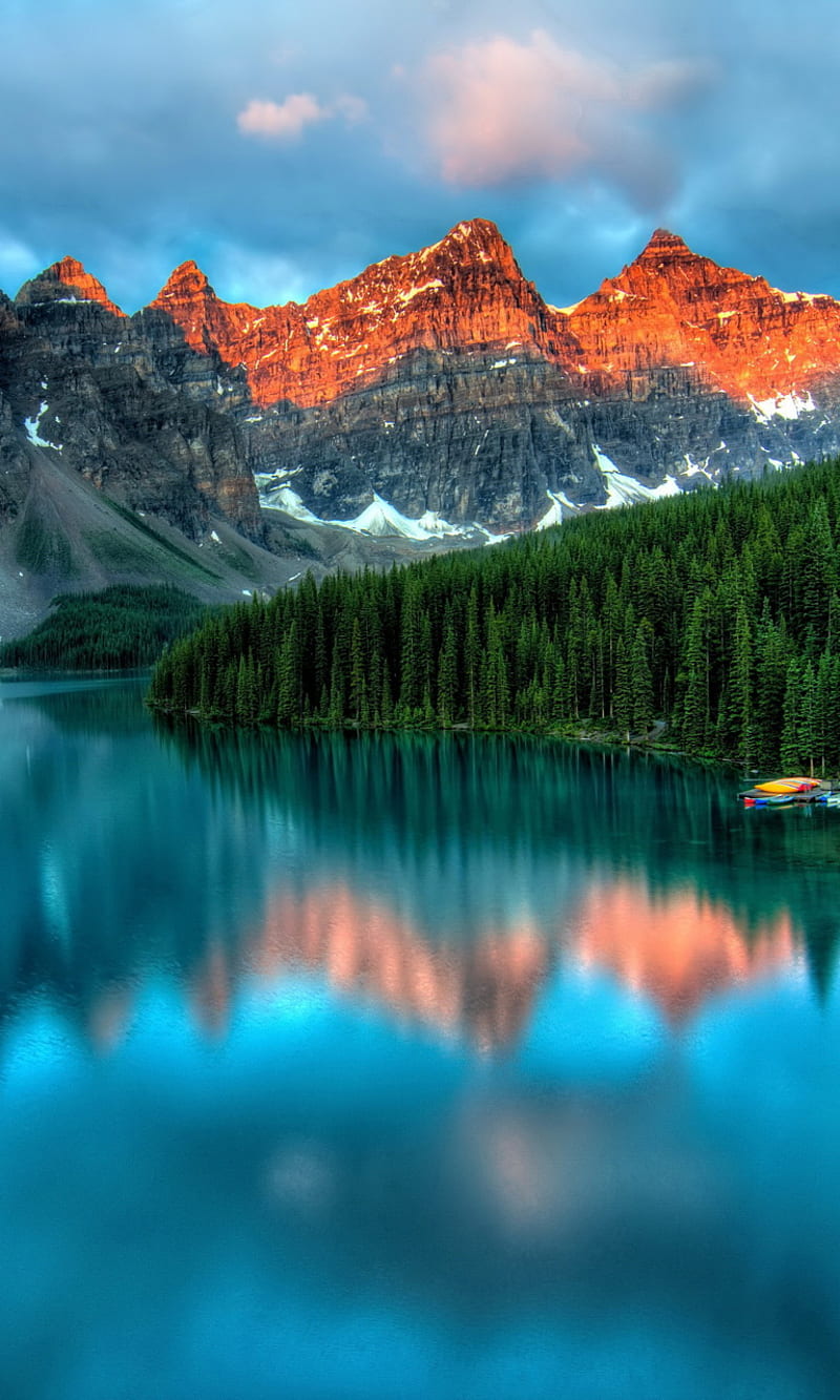 Mountain Lake, bonito, forest, sunrise, water, HD phone wallpaper | Peakpx