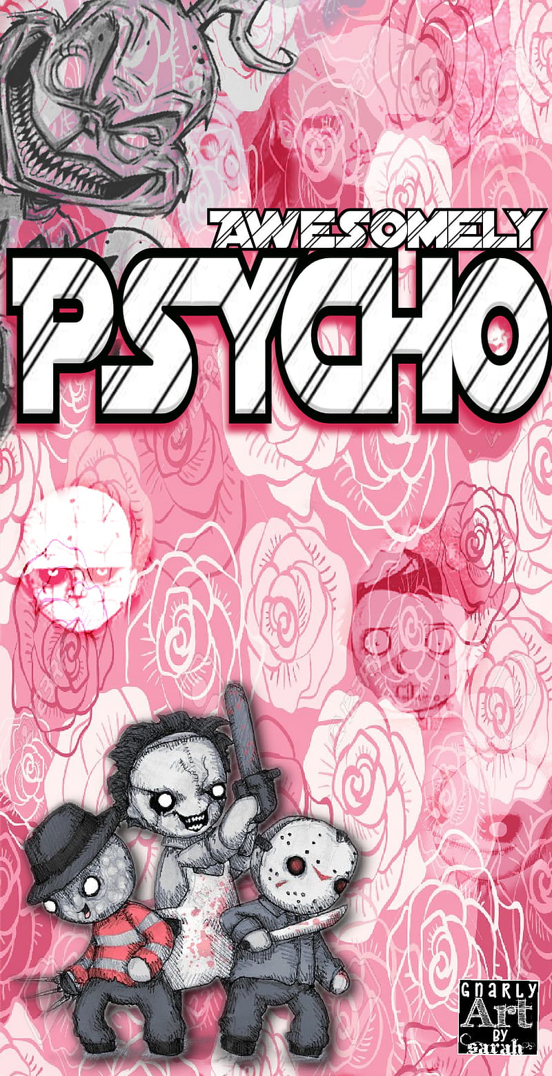 Awesomely Psycho, awesome, cool, freddy, girly, horror, jason, killer, scary, serial, HD phone wallpaper