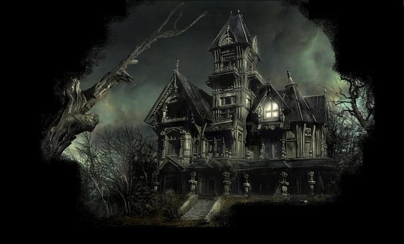 The Haunted Mansion, ghost, dark, scary, mansion, haunted, HD wallpaper