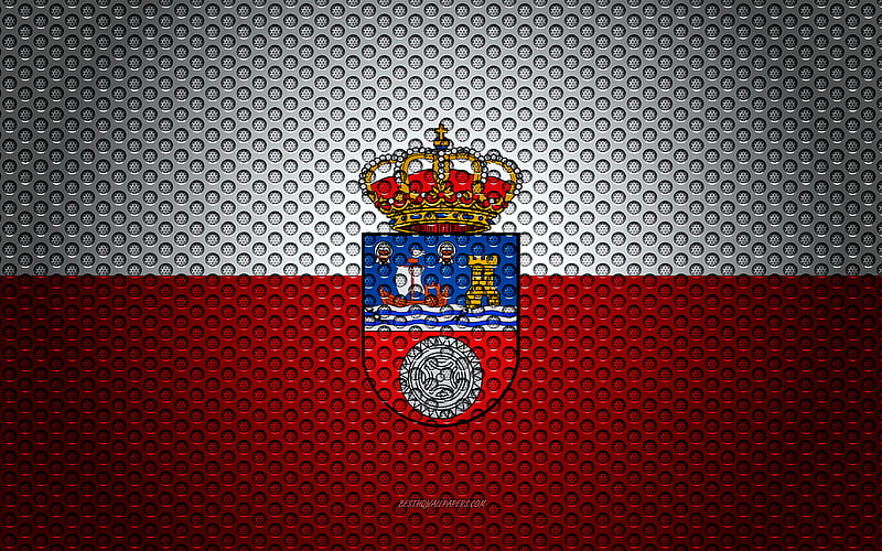 Flag of Cantabria creative art, metal mesh texture, Cantabria flag, national symbol, provinces of Spain, Cantabria, Spain, Europe, HD wallpaper