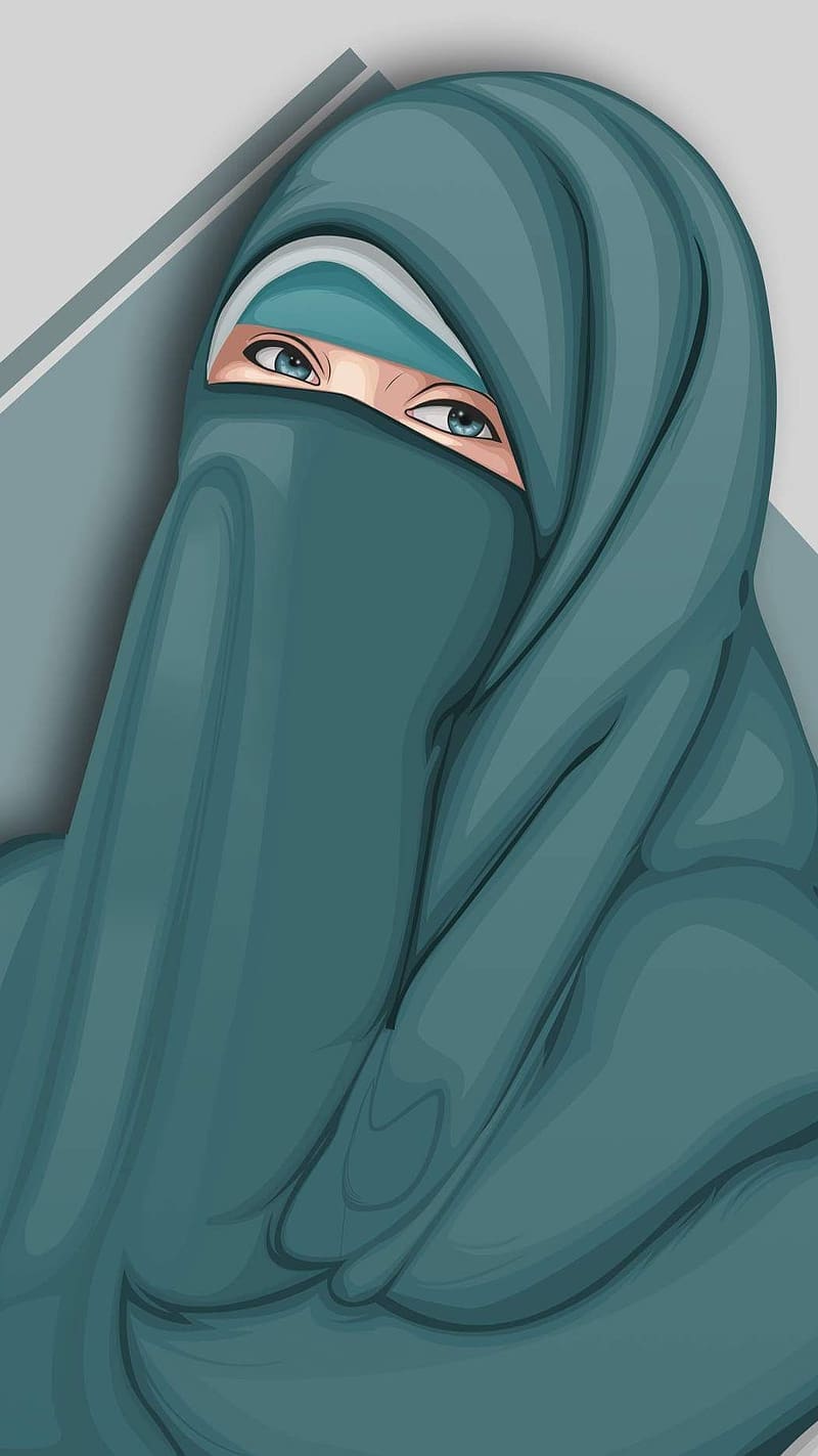 Hijab Queen, hijab art, hijab, art, HD phone wallpaper