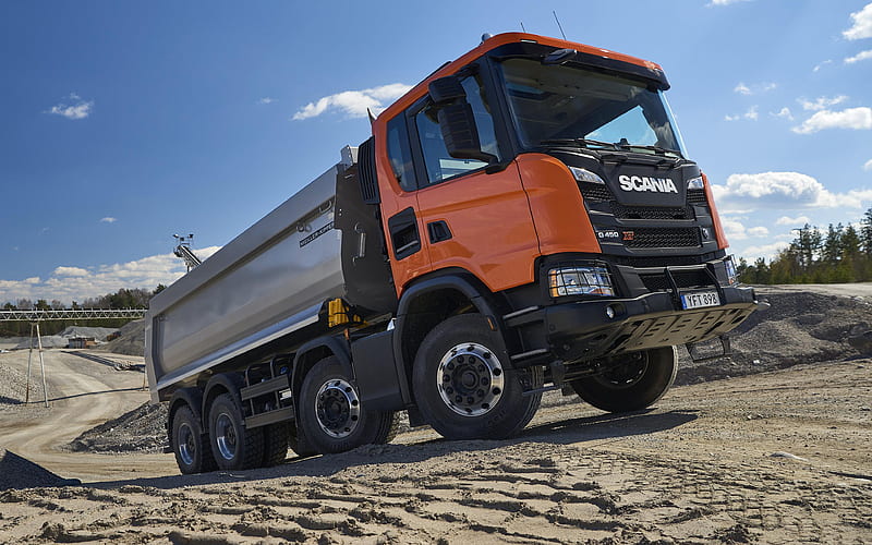 Scania XT, G450, 2018, 8x4, career dump truck, new trucks, quarry, trucking, Scania, HD wallpaper