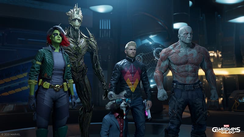 Video Game, Rocket Raccoon, Drax The Destroyer, Gamora, Groot, Marvel's Guardians Of The Galaxy, HD wallpaper