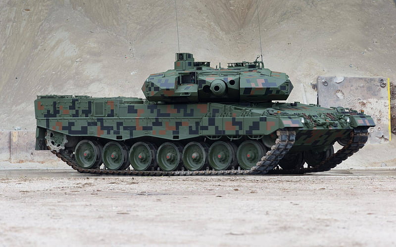 Leopard 2PL, Polish battle tank, the army of Poland, camouflage green, tanks, Main Battle Tank, Poland, HD wallpaper