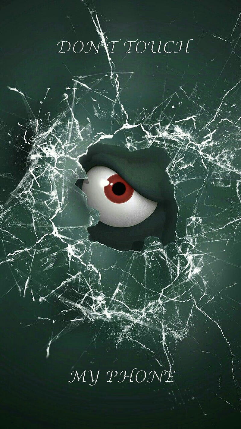 dont touch my phone, angry, cracked, eye, glass, monster, screen, HD phone wallpaper