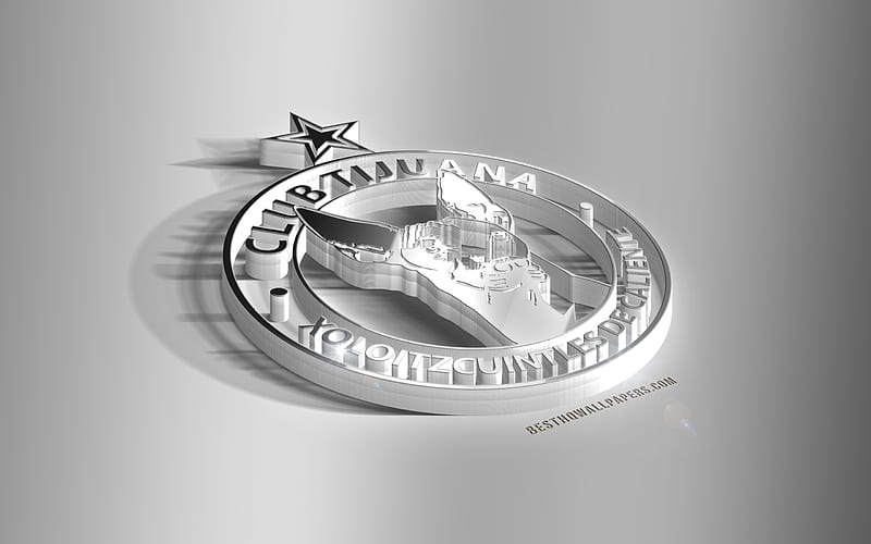 Club Tijuana, 3D steel logo, Mexican football club, 3D emblem, Tijuana, Mexico, metal emblem, Liga MX, football, creative 3d art, Club Tijuana Xoloitzcuintles de Caliente, HD wallpaper
