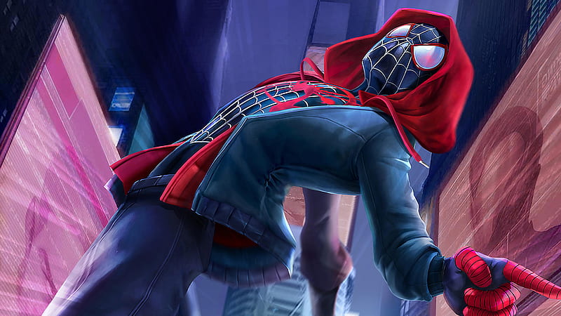 Spiderman Miles Morales Art , spiderman-into-the-spider-verse, superheroes, artwork, artist, digital-art, HD wallpaper