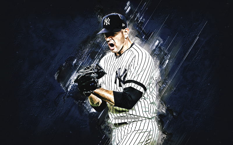 James Paxton, MLB, New York Yankees, blue stone background, baseball ...