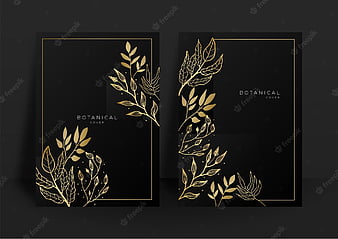 Premium Vector. Black and gold wedding invitation template set. abstract  floral design background set. luxury modern style with art flower and  botanical leaves, HD wallpaper | Peakpx