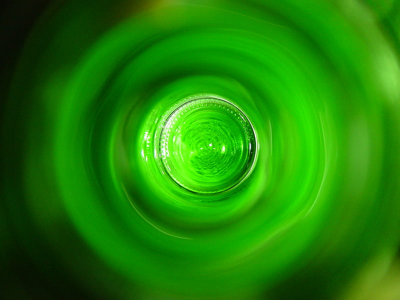 Green Bottom, glass, 3d, green, abstract, HD wallpaper