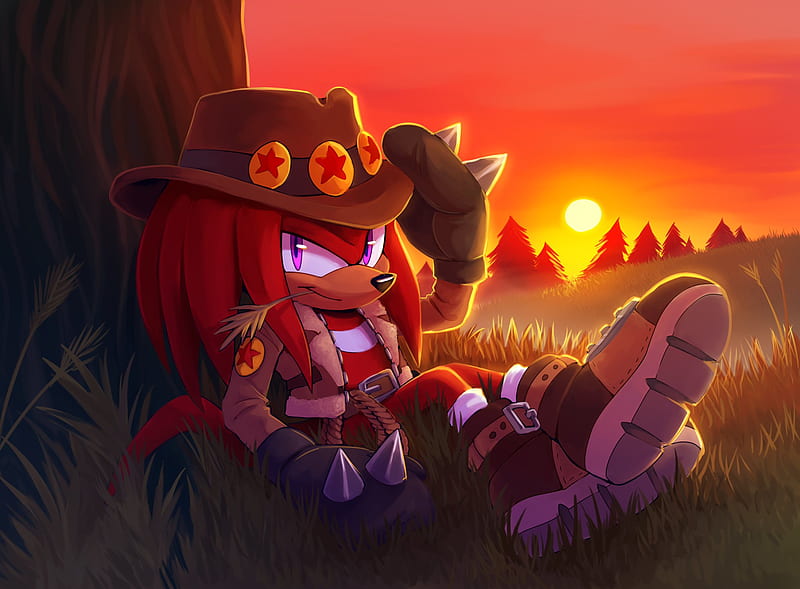 Video Game, Sonic Dash, Boots, Hat, Knuckles the Echidna, Purple Eyes, Smile, Sunset, HD wallpaper