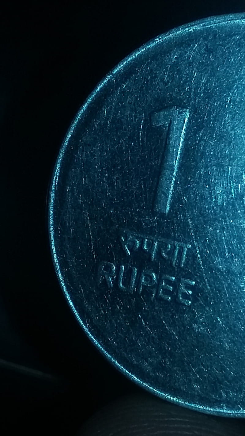 Coin time, black, blue, currency, one, rupee, HD phone wallpaper