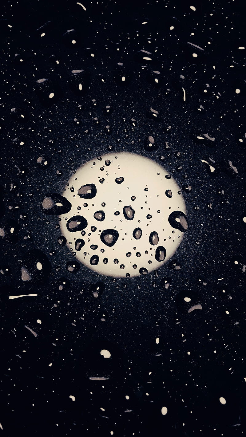 Rain Moon, The, black, dark, drops, , raindrops, HD phone wallpaper