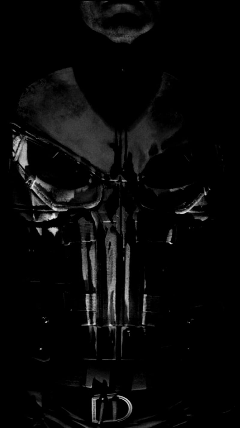 Punisher- in black, skulls, marvel, punisher, HD phone wallpaper | Peakpx