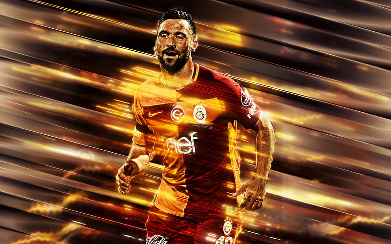 Sinan Gumus Turkish football player, Galatasaray, Turkey, portrait, striker, football, HD wallpaper