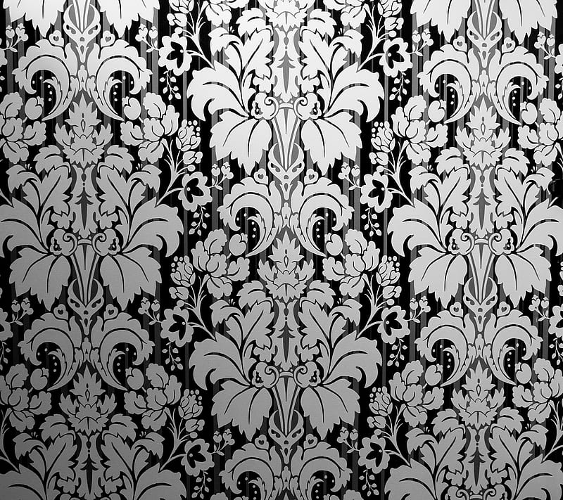 Floral Pattern, black white, flowers pattern, HD wallpaper