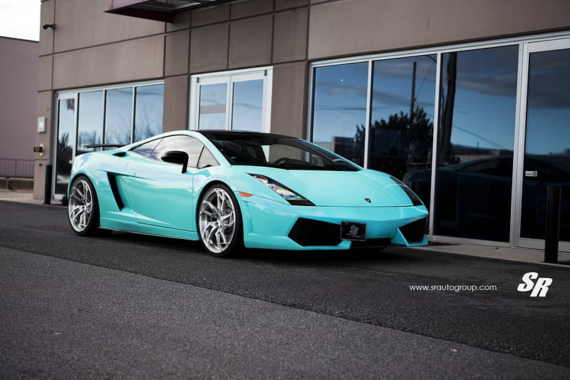 Lamborghini_Gallardo, Custom Wheels, Lambo, Lite Blue, Sports Car, HD