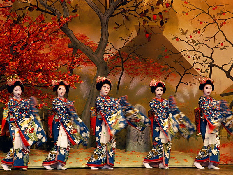 Japanese dance, japan, japanese, costume, traditional, dance, HD wallpaper
