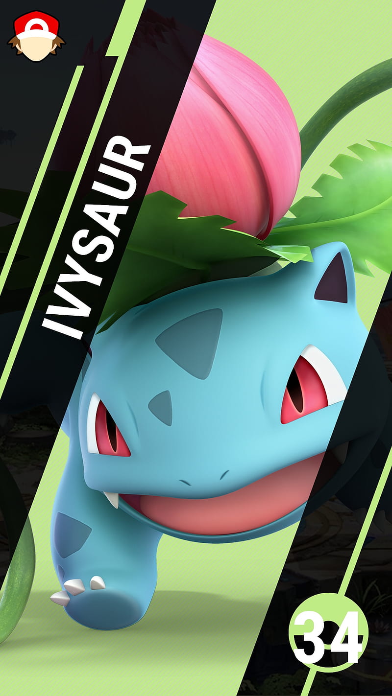 SSBU Ivysaur, smash, ultimate, pokemon trainer, red, gamefreak, nintendo, HD mobile wallpaper