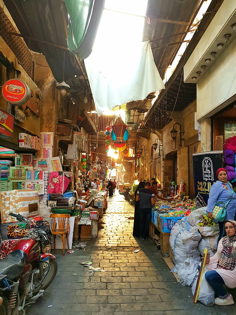 Khan El-Khalili, colors, day, egypt, hope, market, old, people, shopping, street, success, HD phone wallpaper