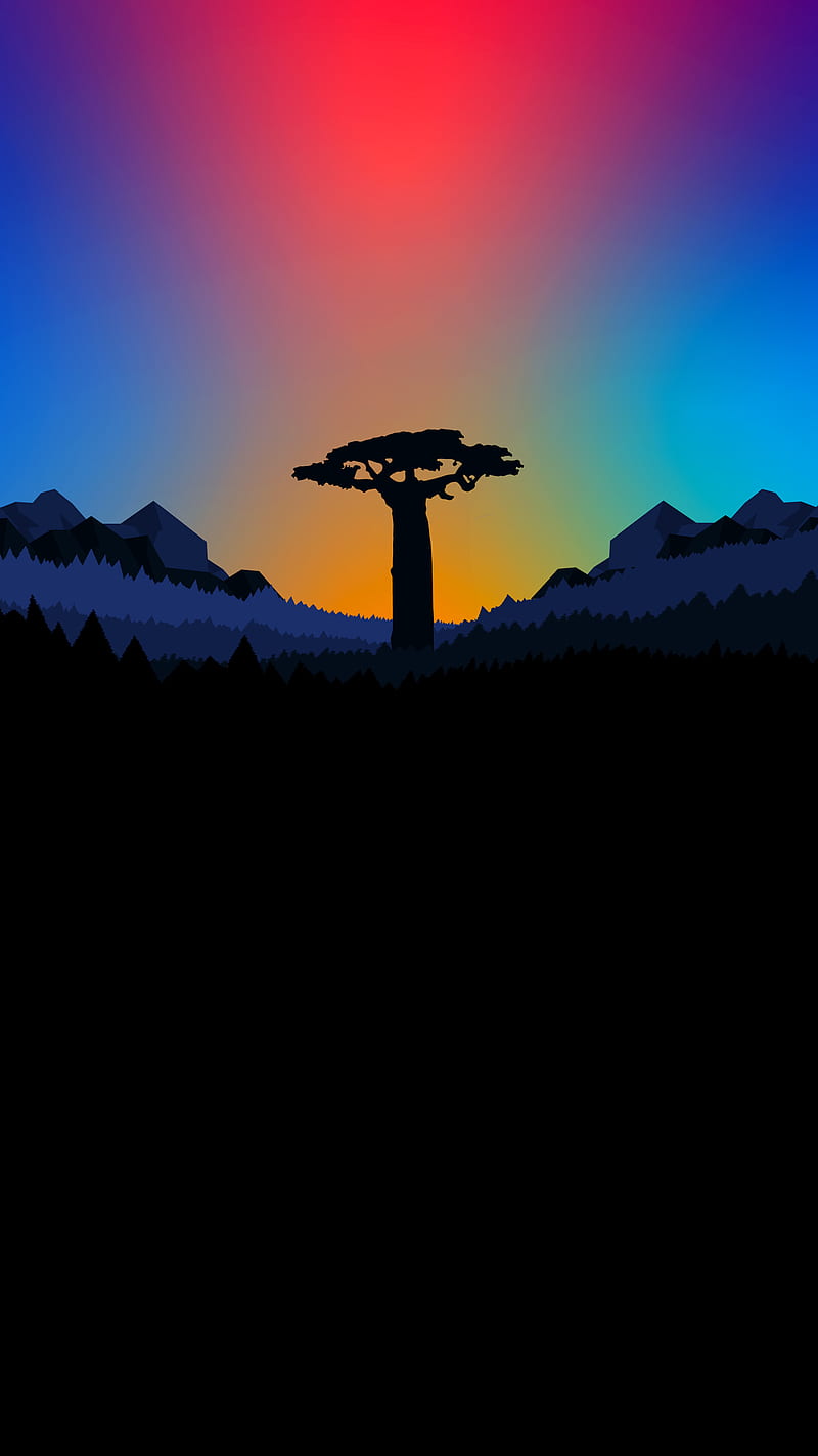 African Tree, alperenpeltek, ap, background, desert, designs, HD phone wallpaper