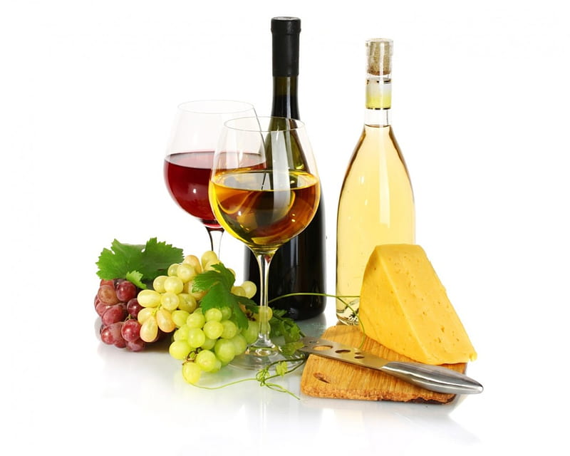 wine & cheese, red, food, drinks, wine, fruits, fruit, grape, glass, cheese, drink, white, HD wallpaper