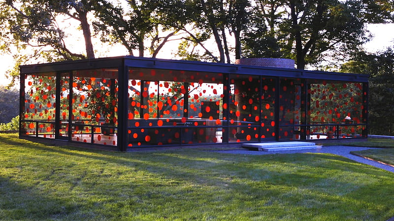 Yayoi Kusama's Dots Obsession Installation at Philip Johnson's Iconic Glass House, HD wallpaper
