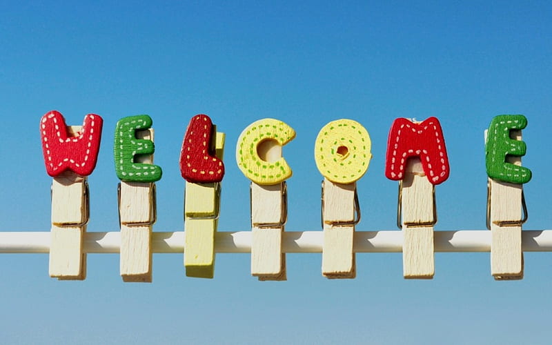 WELCOME ***, WELCOME, CLIPS, COLORFUL, LETTER, HD wallpaper | Peakpx