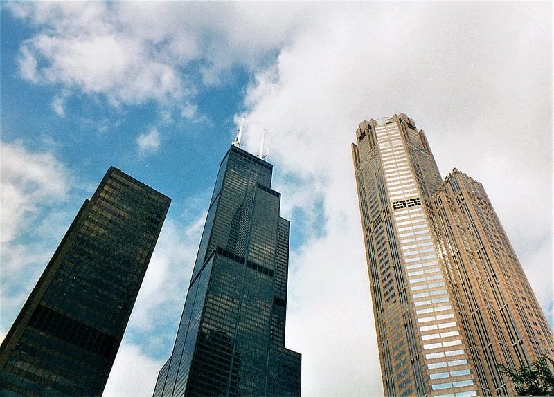 Three Towers - Chicago (August 2004), Cities, Illinois, USA, Chicago, HD wallpaper