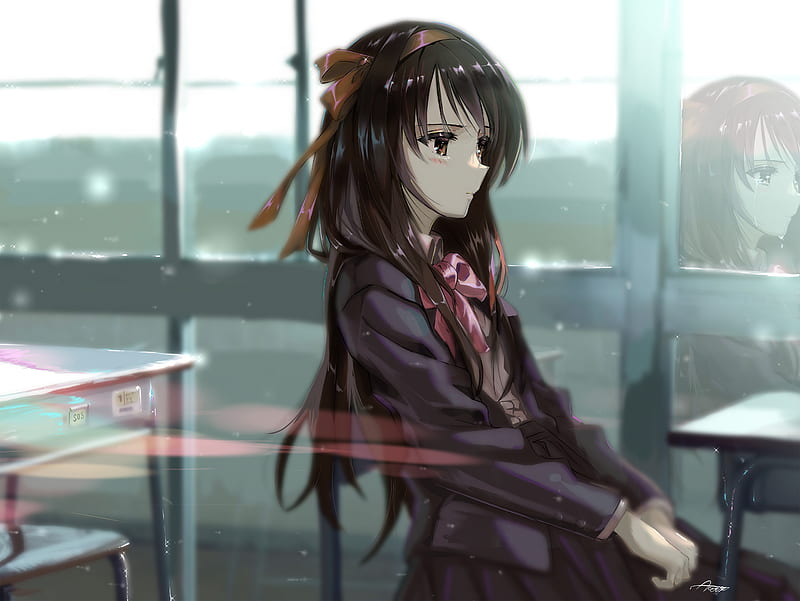 The Melancholy Of Haruhi Suzumiya , anime-girl, anime, artist, artwork, digital-art, HD wallpaper