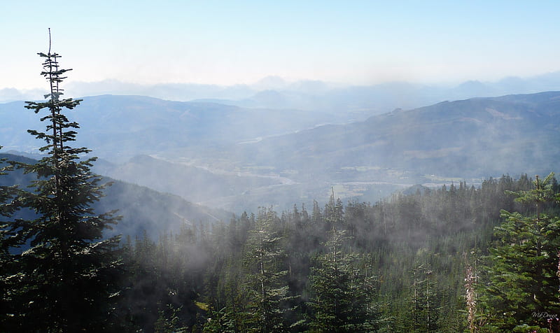 Misty Mountain Splendor, mountains, Washington, Firefox Persona, river