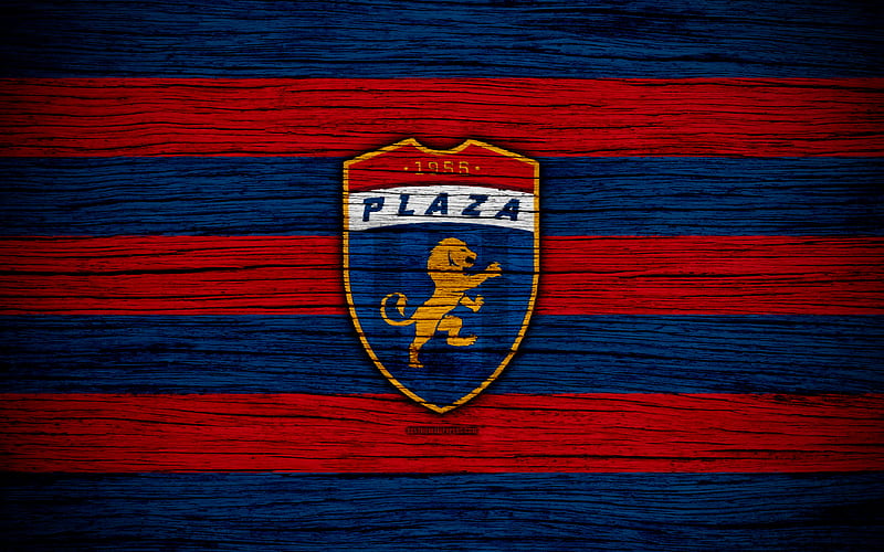 Plaza Amador FC LPF, soccer, Liga Panamena, logo, football club, Panama, CD Plaza Amador, wooden texture, FC Plaza Amador, HD wallpaper
